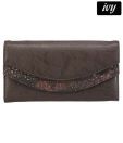 Ivy Designer Dark Brown Double Flap Clutch