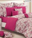 Swayam Wine & Beige Floral Design Bed Sheet Set