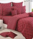 Swayam Black & Maroon Paisley Design Bed Sheet Set