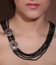 Spyra Multilayered Black Zircon Necklace