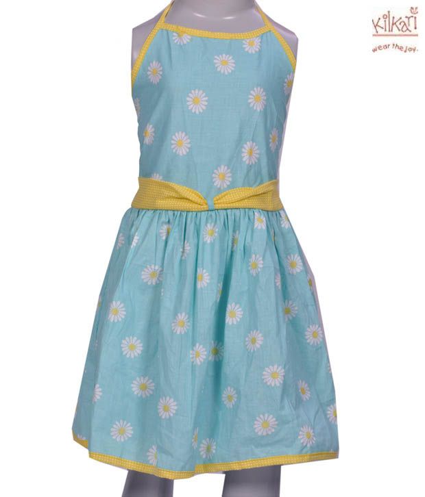 Kilkari Stylish Blue Strap Halter Frock For Kids available at snapdeal for Rs.200