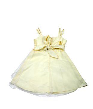 Isabelle Alluring Cream Flower Applique Taffeta For Kids