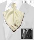 Orosilber Classic White-Brown Silk Pocket Square