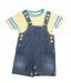 Nauti Nati Sporty Blue-Yellow Dungaree For Kids