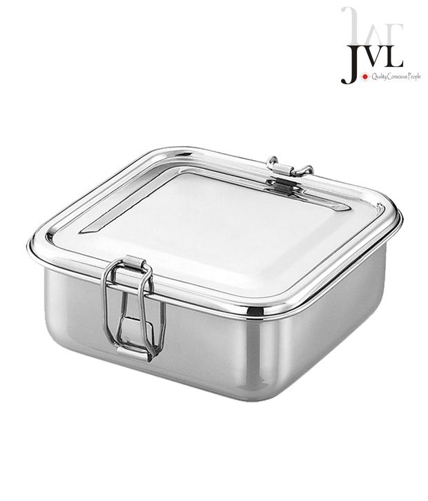 JVL Stainless Steel Square Lunch Box