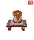 Craft N Craft Marble Maroon Ganesha On Chowki