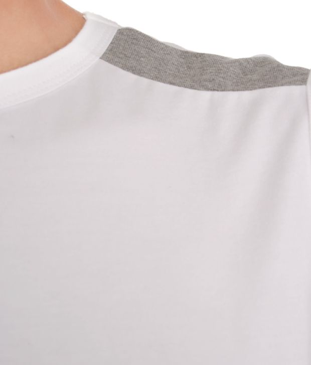 Casual Tees White-Grey Muscle T-Shirt