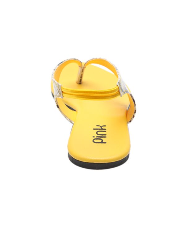 Pink Yellow Croc Slippers