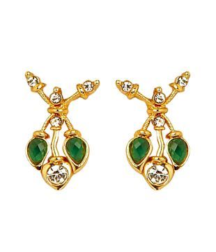Sharnam Arts Green & White Crystal Necklace Set