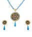 UnwrapIndia Golden Thewa Turquoise Drop Necklace Set