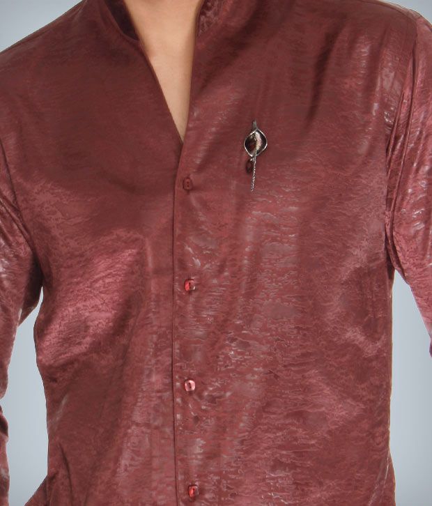 La Miliardo Brown Cotton Blend Shirt