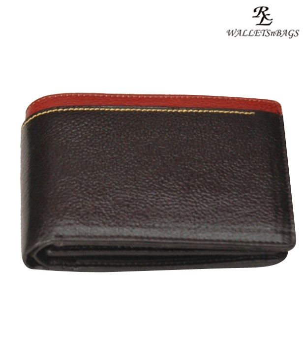 WalletsnBags Black With Tan Edge Wallet