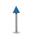 Revlis Surgical Steel Blue Conical End Chin Stud