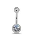 Revlis Faceted CZ Studded Silver Belly Stud