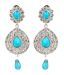 Adhira Blue Stone Hanging Traditional Earrings