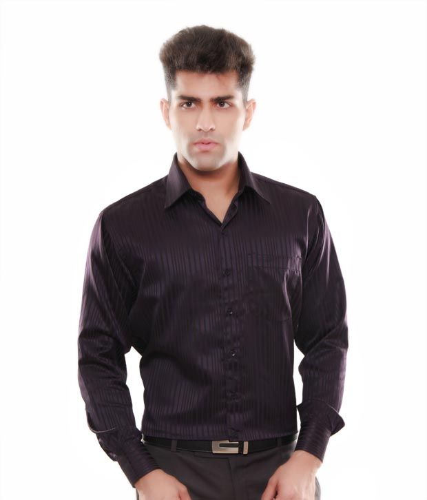 Keona Dark Purple Stripes Shirt