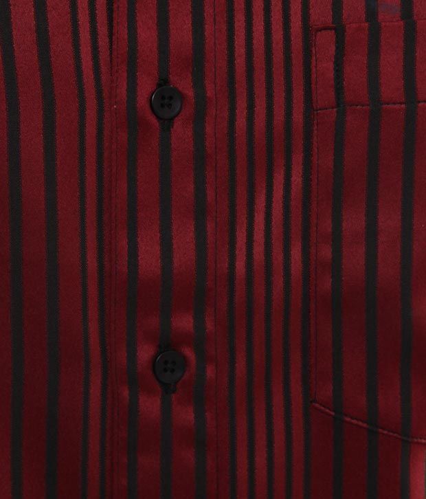 Keona Classic Burgundy Stripes Shirt