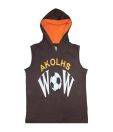 LanosUC Orange & Brown Wow Hooded Sweatshirt For Kids