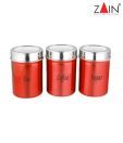 Zain Red Canister Set - 3 Pcs