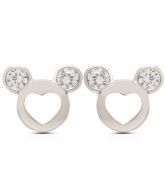 Sia Disney Cute Rhodium Plated Mickey Mouse Studs