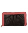 Peperone Brown & Pink Textured Finish Clutch