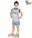Yobro Grey & Light Blue Night Suit For Kids