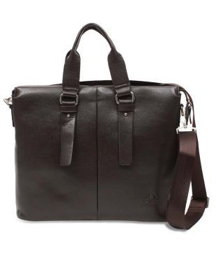Alvaro Elegant Brown Textured Finish Laptop Bag