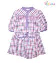 Beebay Checkered Purple Dress For Kids