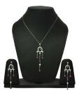 Aiva Alluring Pink Stone Studded Sterling Silver Pendant Set