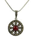 Aiva Round Red Stone Pendant