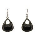 Aiva Black Stone Sterling Silver Earrings