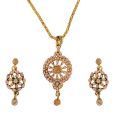 Noor Pink & Golden Pendant Set