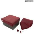 Tossido Maroon & Black Necktie & Cufflinks Gift Set