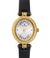 Titan Embossed Golden Floral Watch