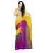 Diva Fashion Yellow-Plum Printed Saree