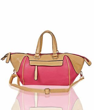 Said Pink & Beige Textured Finish Handbag