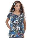 Raindrops Blue Printed Top
