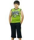 SDL By Sweetdreams Green & Black Night Suit For Kids