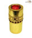 Art Deco Gold Tone Stone Hand Work Candle/Tea Light Holder