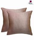 Home Cotton Viscose Beige Cushion Covers Set-2 pcs