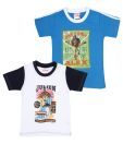 Madagascar Blue & White Pack of 2 T-Shirts For Kids