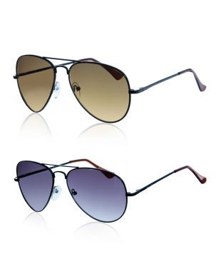 Just Colours Cool Brown Aviator Sunglasses - Buy 1 Get 1 Free