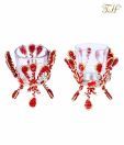 Treasure Hunt  Red Snowflake Design Candle Votive (Set Of 2)