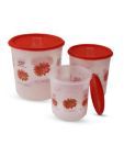 Princeware Printed Canisters Red - 3 Pieces