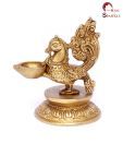 Home Sparkle Golden Brass Peacock Diya