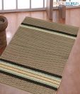 Dekor World Woven Zigzag & Stripes Olive Green Rug