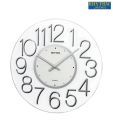 Rhythm Bold White Round Wall Clock