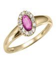 AG Oval Pink Stone Diamond Ring