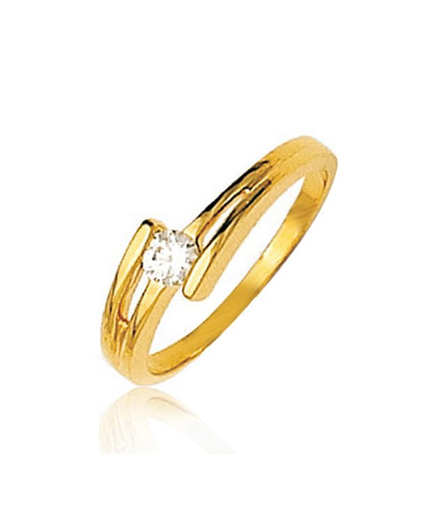Bold Designer Solitaire Look Gold Ring