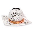 Tattvah Stone Studded Wooden T-Lite Holder- White